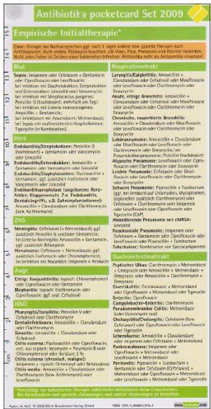 Antibiotika pocketcard (2er-Set) 2009