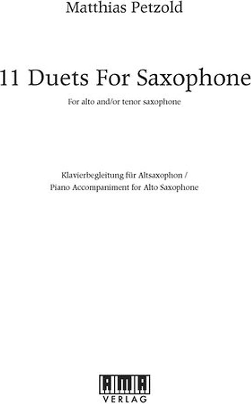 11 Duets for Saxophone - Klavierbegleitung