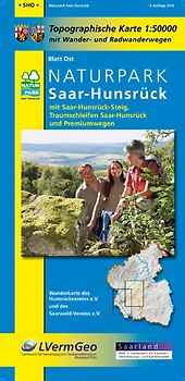 Naturpark Saar-Hunsrück, Blatt Ost, mit Saar-Hunsrück-Steig, Traumschleifen Saar-Hunsrück und Premiumwegen (Saarland)