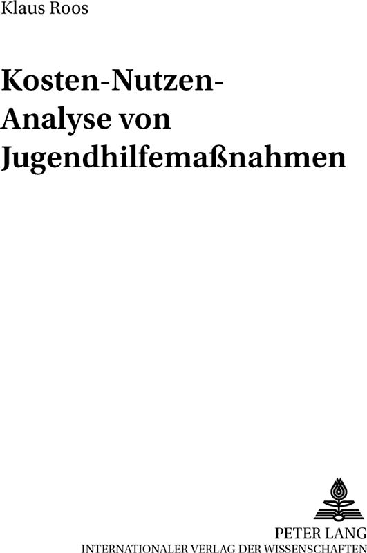 Kosten-Nutzen-Analyse von Jugendhilfemaßnahmen