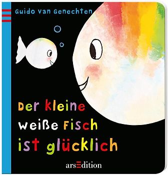 Der kleine weiße Fisch ist glücklich