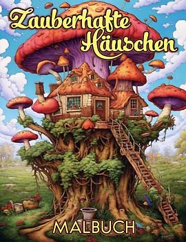 Zauberhafte Häuschen Malbuch: Entspannung und Träumerei: Malbuch für Erwachsene mit wunderschönen kleinen Häuschen und Pilzhäusern