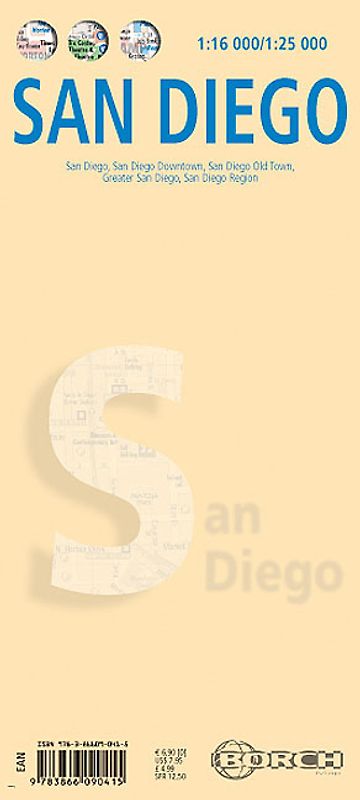 San Diego. 1:16 000 / 1:25 000. Einzelkarten: San Diego 1:25 000; San Diego Downtown 1:16 000; San Diego Old Town 1:4 500; San Diego & Region 1:1 200 000; San Diego Public Transport; USA administrative/Time Zones