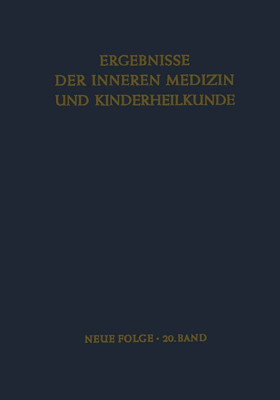 Ergebnisse der Inneren Medizin und Kinderheilkunde