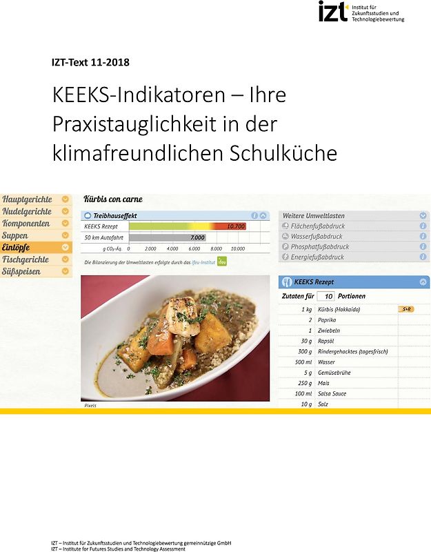 KEEKS-Indikatoren – Ihre Praxistauglichkeit in der klimafreundlichen Schulküche
