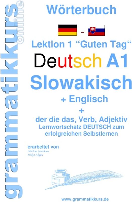 Wörterbuch Deutsch - Slowakisch - Englisch Niveau A1
