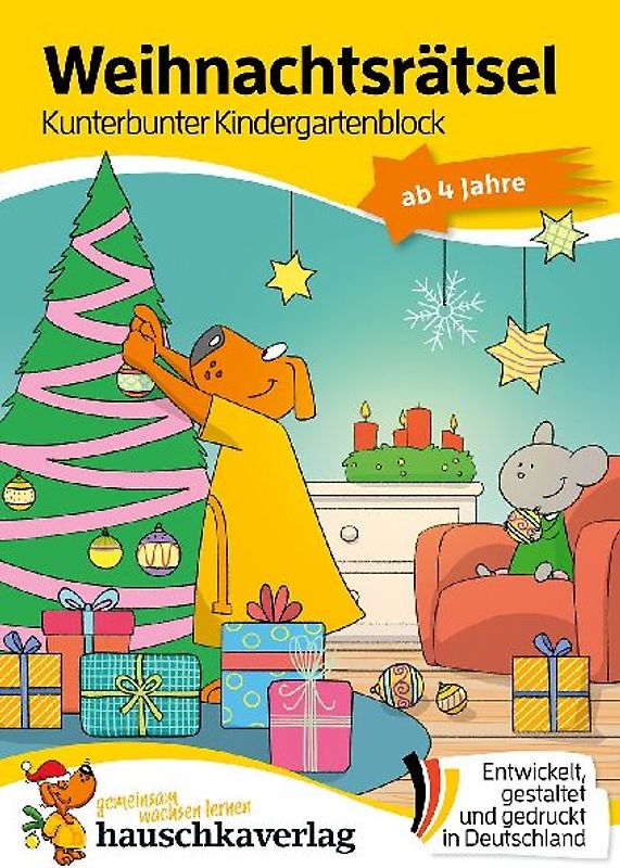 Weihnachtsrätsel – Kunterbunter Kindergartenblock ab 4 Jahre