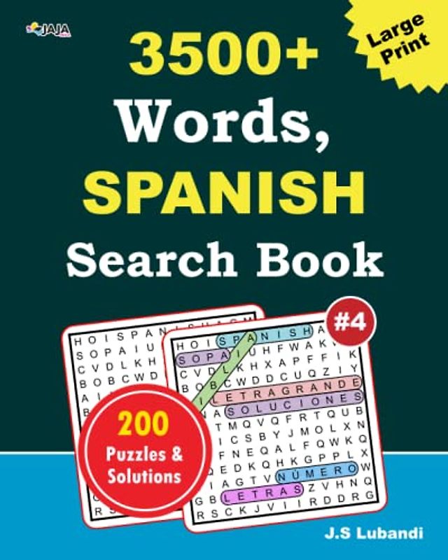 3500+ words, Spanish search book: Vol.4: 140 acertijos desafiantes y entretenidos que mantendrán tu mente aguda y ocupada durante horas
