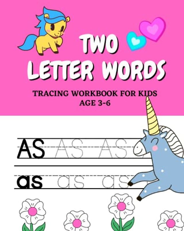 Two Letter Words: Tracing Workbook for Kids Age 3-6