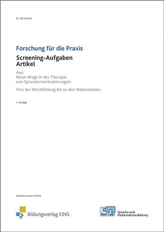 KonLab Pädagogisches Begleitmaterial / Screeningbogen 3 "Grammatik"