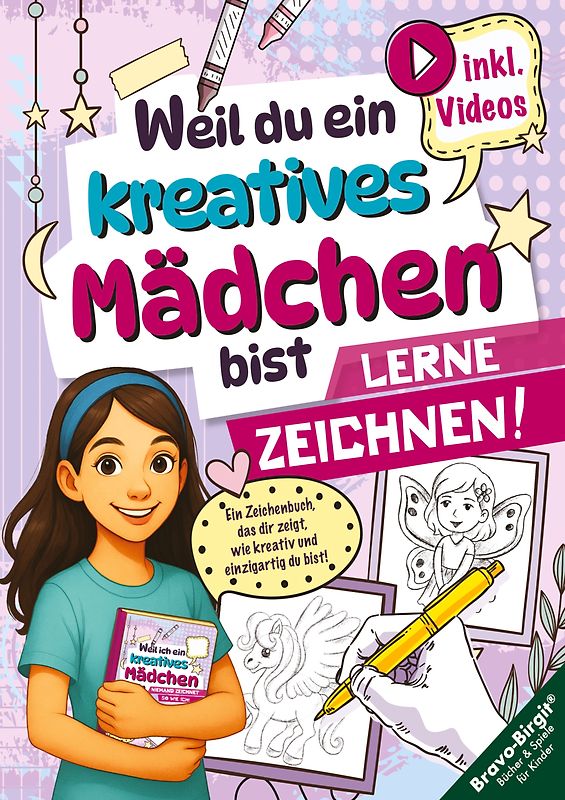 Lerne Zeichnen! Das ideale Geschenk für Mädchen ab 8 mit Videos
