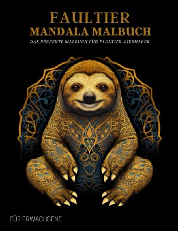 Faultier Malbuch für Erwachsene: Entspannende Faultier-Muster, Mandalas und Blumen – Therapie und Meditation für Männer und Frauen