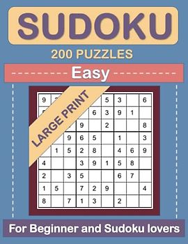 Sudoku Puzzle Large Print: 200 Easy Puzzles, warm up your brain with logic game.