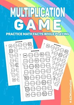 Multiplication Game. Practice Math Facts While Playing: 100 Sheets Play and Practice Multiplication. A Fun Way for Kids to Practice Their Multiplication Facts