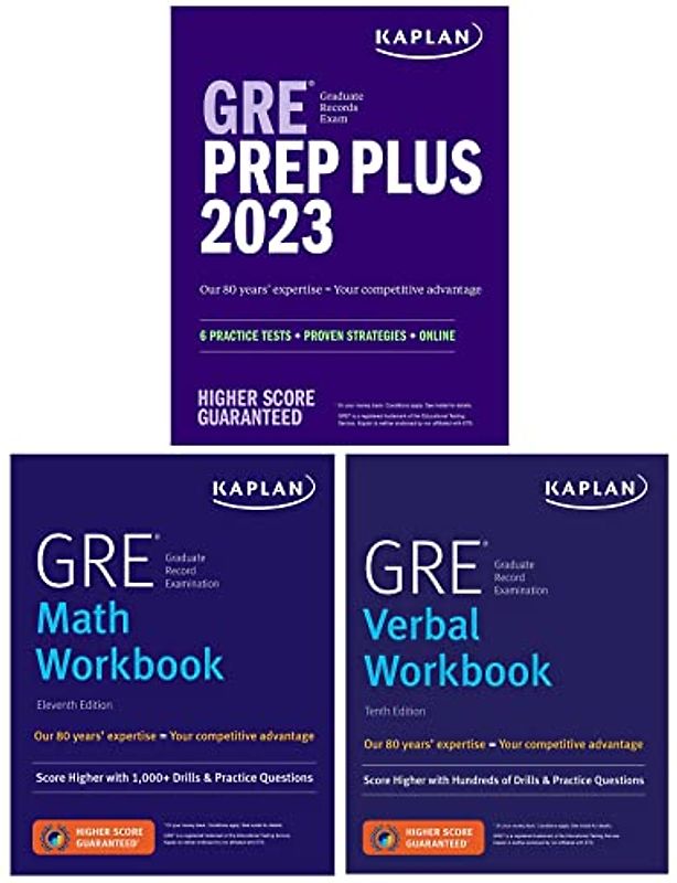 GRE Complete 2023, 3-Book Set Includes 6 Practice Tests, 2500+ Practice Questions + 1 Year Online Access to 1000+ Question Bank and Video ... Proven Strategies + Online (Kaplan Test Prep)