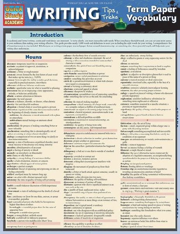 Writing Tips: Term Paper Vocabulary