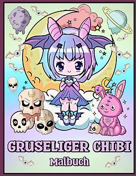 Gruseliger Chibi Malbuch: Spooky, Horror, Satanic, Kawaii Chibi, Pastel Goth Coloring für Entspannung und Stressabbau