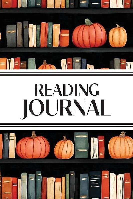 Reading Journal (Watercolor Pumpkins in Bookshelves)