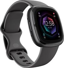 Image of Fitbit Sense 2 40 mm grafiet met een siliconen polsband nachtgrijs [wifi] (Refurbished)