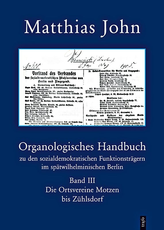 Organologisches Handbuch zu den sozialdemokratischen Funktionsträgern...
