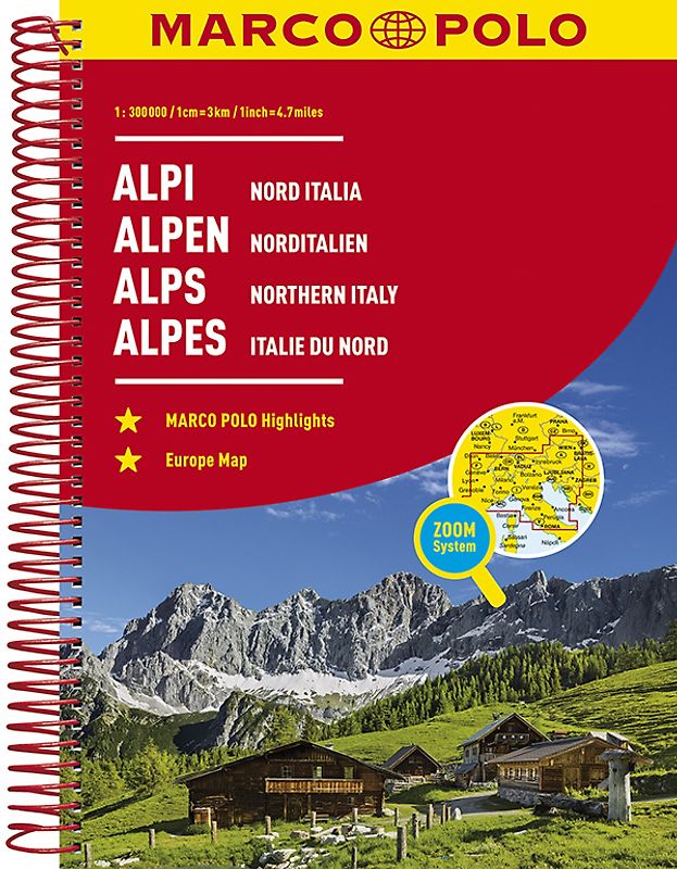 MARCO POLO Reiseatlas Alpen, Norditalien 1:300.000