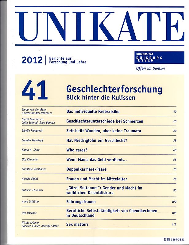 Unikate 41: Geschlechterforschung