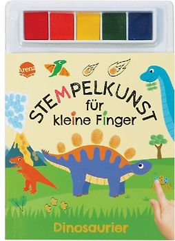 Stempelkunst für kleine Finger. Dinosaurier