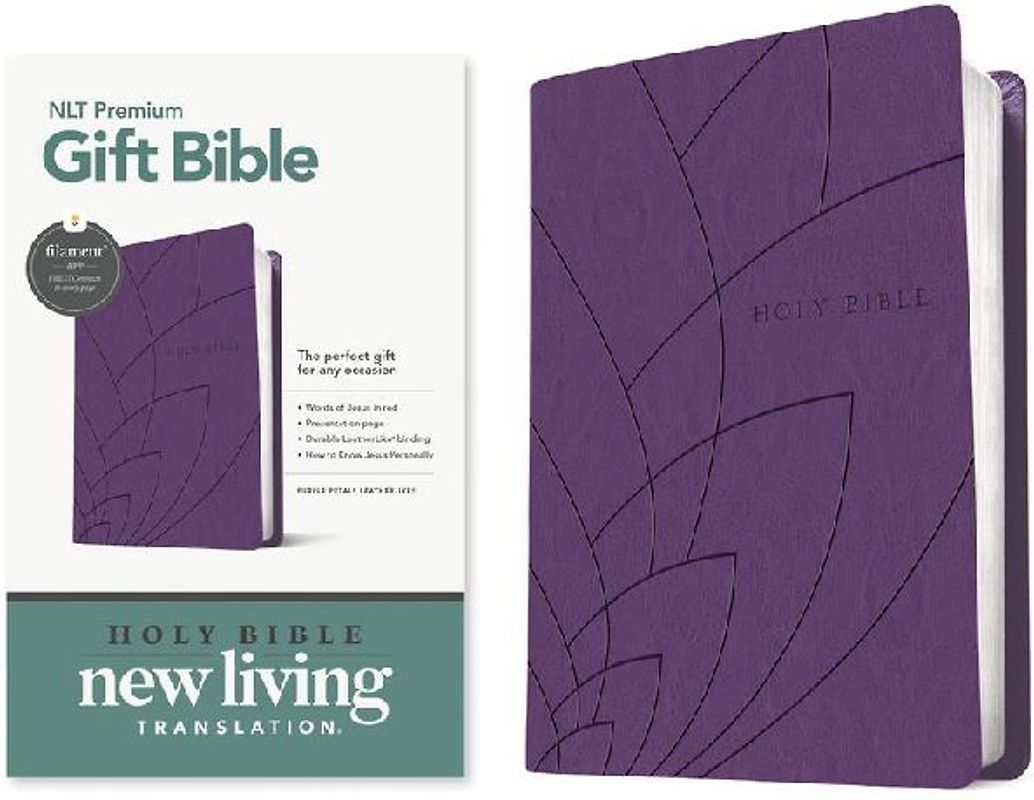 Premium Gift Bible Nlt, Filament Enabled (Leatherlike, Purple Petals, Red Letter)