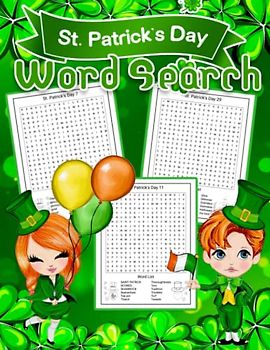 Happy St. Patrick's Day! St Patricks Day Word Search Puzzles with Solutions: Perfect st patricks day gifts for Adults And Kids, st patricks day kids ... St. Patrick’s Day and All Things Irish
