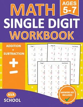 Single Digit Addition and Subtraction Math Workbook With Answers: Single Digit Addition and Subtraction Practice Workbook For Pre-Kindergarten - 1st ... 1200 Exercises | Single Digit math Worksheets