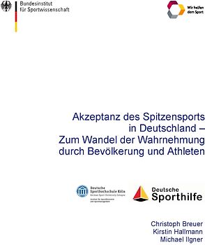 Akzeptanz des Spitzensports in Deutschland - Zum Wandel der Wahrnehmung durch Bevölkerung und Athleten