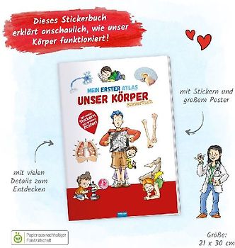 Trötsch Stickerbuch Mein erster Atlas Unser Körper