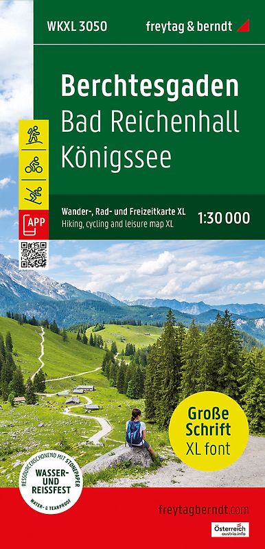 Berchtesgaden XL, Wander-, Rad- und Freizeitkarte XL 1:30.000, freytag & berndt, WKXL 3050