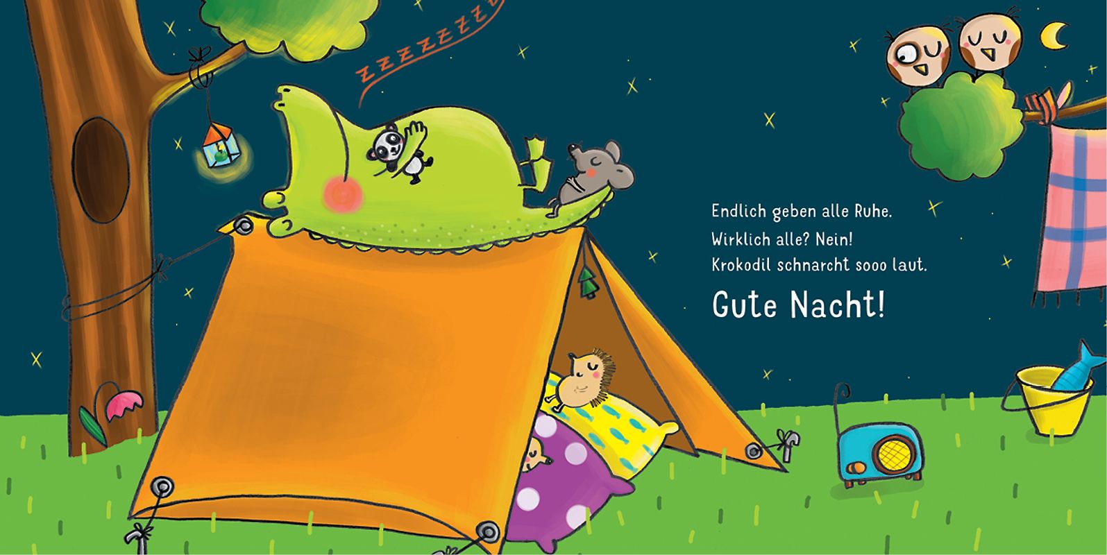 Krokodil geht zelten