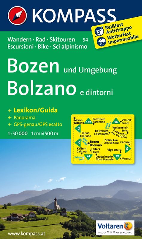 KOMPASS Wanderkarte Bozen und Umgebung /Bolzano e dintorni