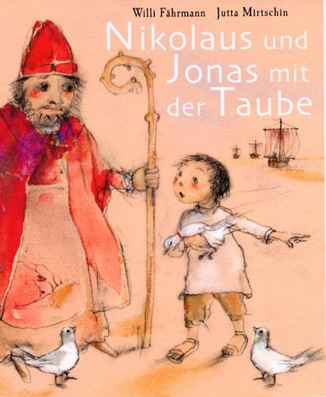 Nikolaus und Jonas mit der Taube