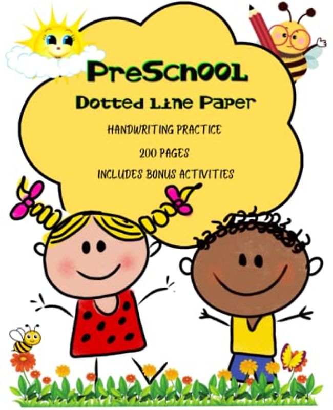 Preschool Dotted Line Paper: Lined Paper for Preschoolers