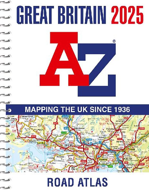 Great Britain A-Z Road Atlas 2025 (A4 Spiral)