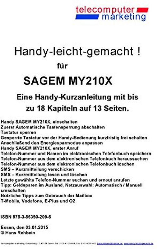 Sagem my210X-leicht-gemacht. Handy-leicht-gemacht für Sagem my210X