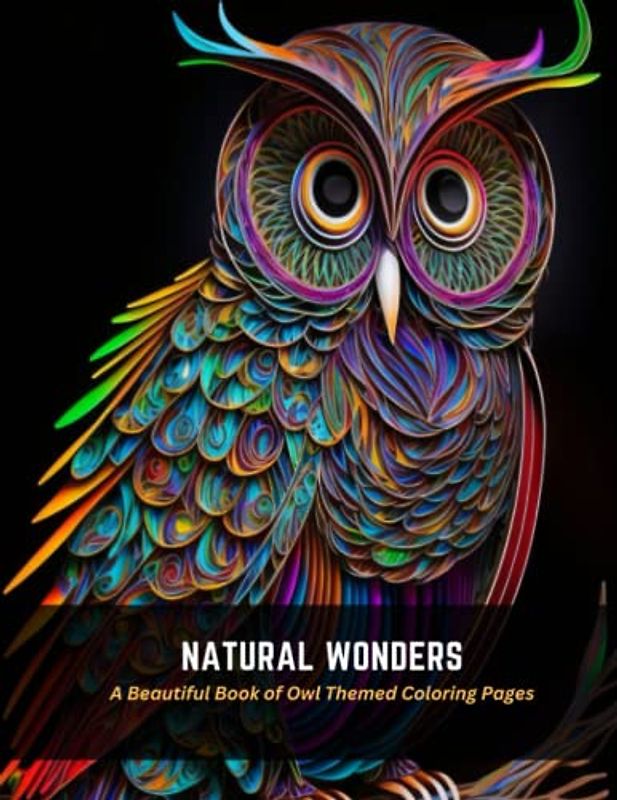 Natural Wonders: A Beautiful Book of Owl Themed Coloring Pages