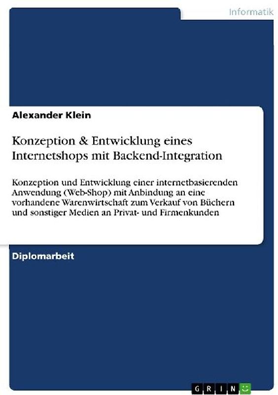 Konzeption & Entwicklung eines Internetshops mit Backend-Integration