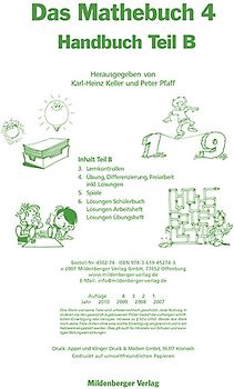 Das Mathebuch - Ausgabe für Bayern / Das Mathebuch 4, Handbuch Teil B, Ausgabe Bayern