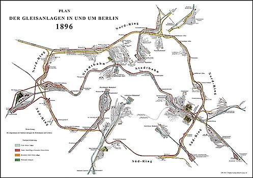 Plan der Gleisanlagen Berlin 1896