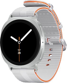 Samsung Galaxy Watch8 40 mm Boîtier aluminium argent sur Sport Chic M/L blanc [Wi-Fi]