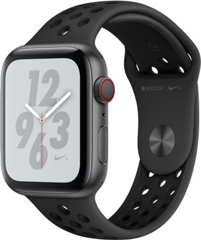 Apple Watch Nike+ Serie 4 44 mm alloggiamento in alluminio space grigio con Bracciale sportivo Nike antracite/nero [Wi-Fi + Cellular]