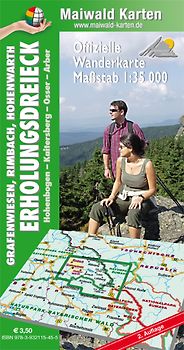 Bay Erholungsdreieck = Offizielle Wanderkarte Grafenwiesen, Rimbach, Hohenwarth - Hohenbogen - Kaitersberg - Osser - Arber