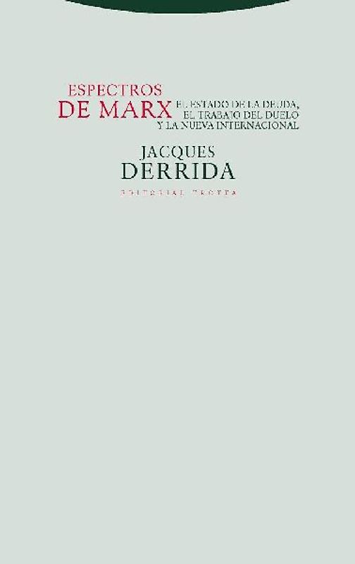 Espectros de Marx : el Estado de la deuda, el trabajo del duelo y la nueva Internacional
