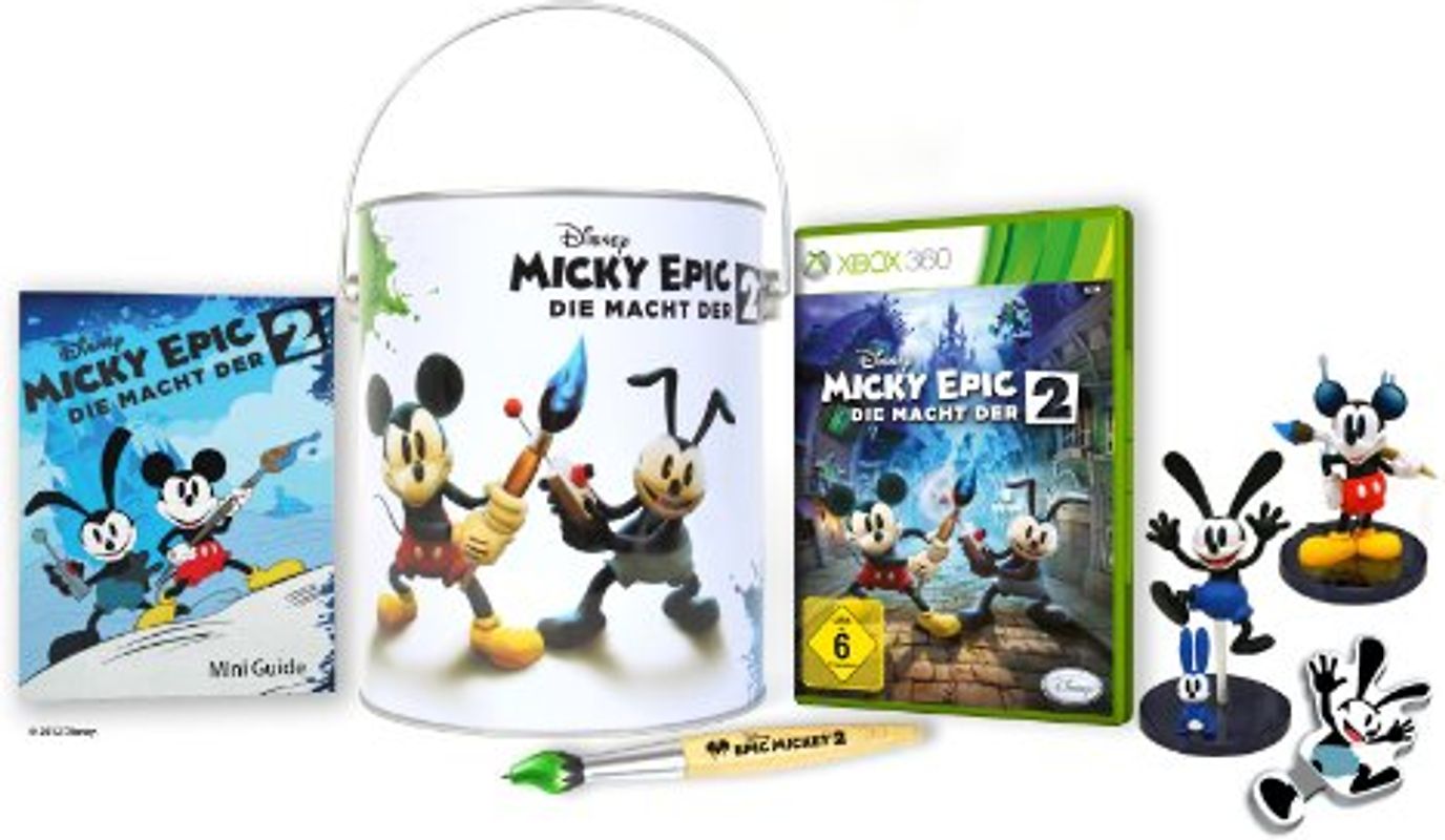 Disney Micky Epic: Die Macht der 2 [Limited Edition inkl. Miniguide, Farbeimer, Kugelschreiber, USB-Stick sowie Oswald und Micky Maus Figur] Xbox 360