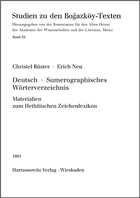 Deutsch-Sumerographisches Wörterverzeichnis
