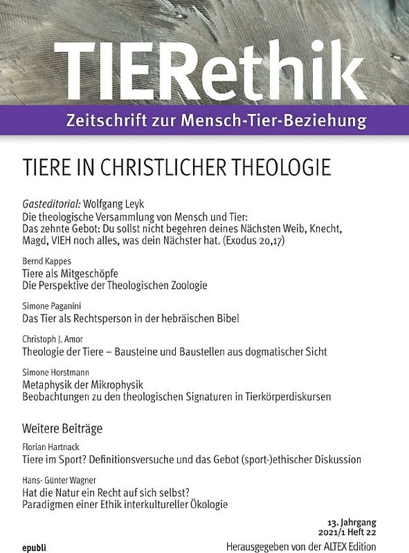 TIERethik (13. Jahrgang 2021/1)